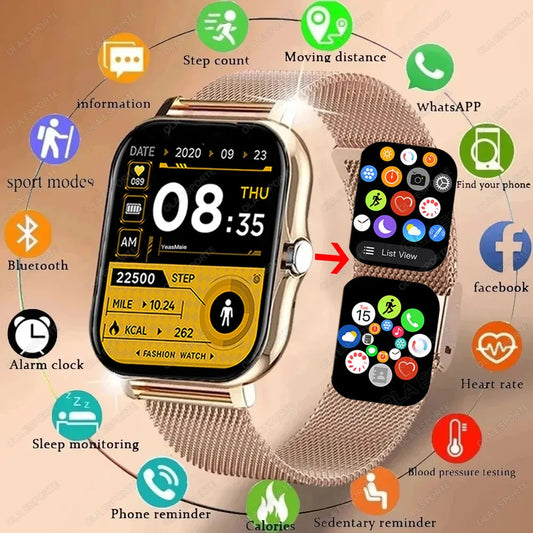 Smart Watch Men Women smarthwhatch Gift Full Touch Screen Sports Fitness Watches BT Calls Digital Smartwatch Wristwatch 2024 New